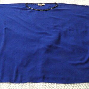 Michael Kors Blue Scarf Kaftan Tunic Blouse L/XL